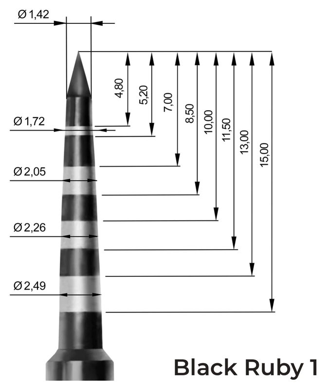 Disegno tecnico Black Ruby BR1 con quote dimensionali